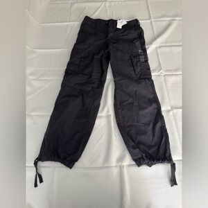 American Eagle Black Cinched Baggy Cargo Jogger Pants